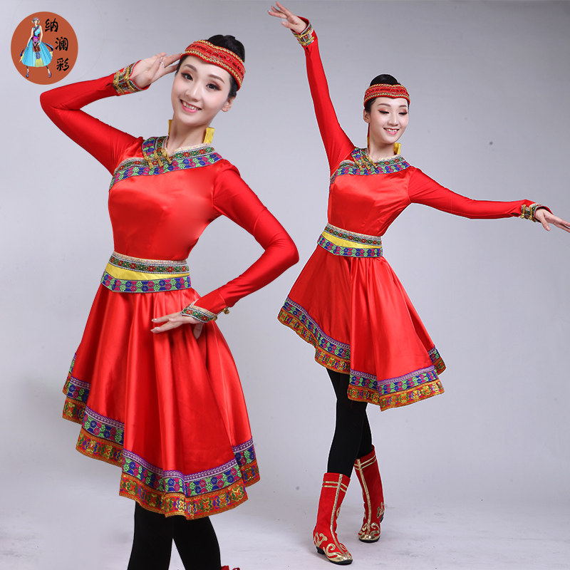 新款蒙古族成人民族舞蹈服装演出服 纳澜彩民族服装/舞台装