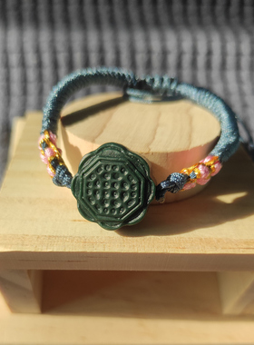 ▲退坑▲青丘狐狸牌 阿拉善左旗绿色玛瑙手串 女手链礼物饰品