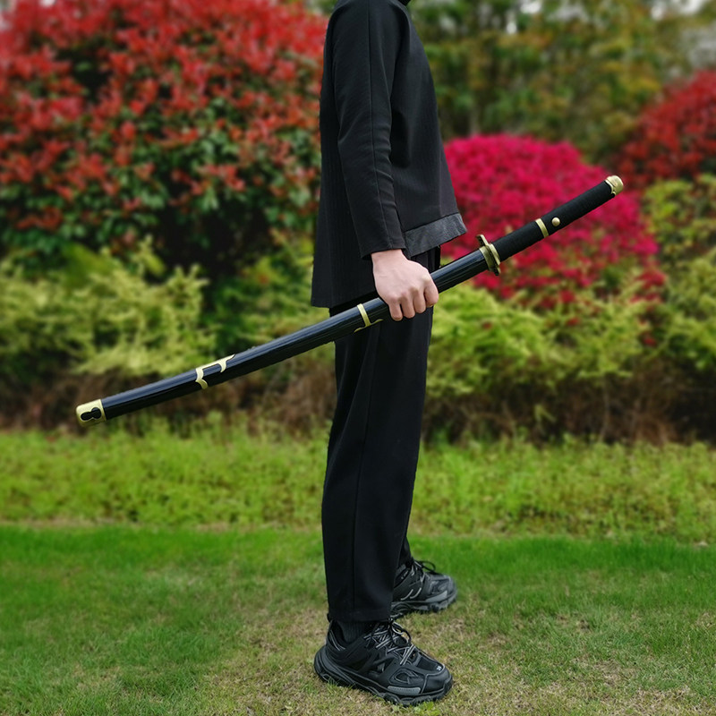 动漫cos周边索隆刀和道一文字黑刀秋水雪走三代鬼彻三刀流未开刃 智慧动漫园 淘优券