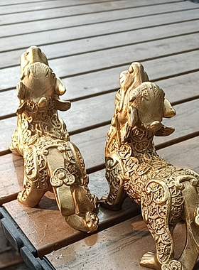 纯铜金钱招财貔貅摆件一对皮丘办公室家居镇宅店铺开业礼品摆设