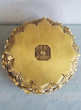 黄铜财位客厅玄关中式风公司摆件