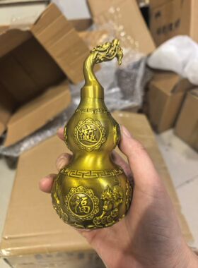 纯铜葫芦摆件八卦葫芦开口空心龙头招财麒麟貔貅福禄开业送礼客厅