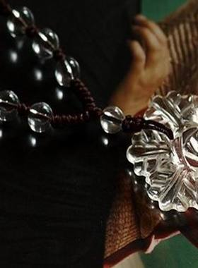 天然雪花手工打磨吊坠