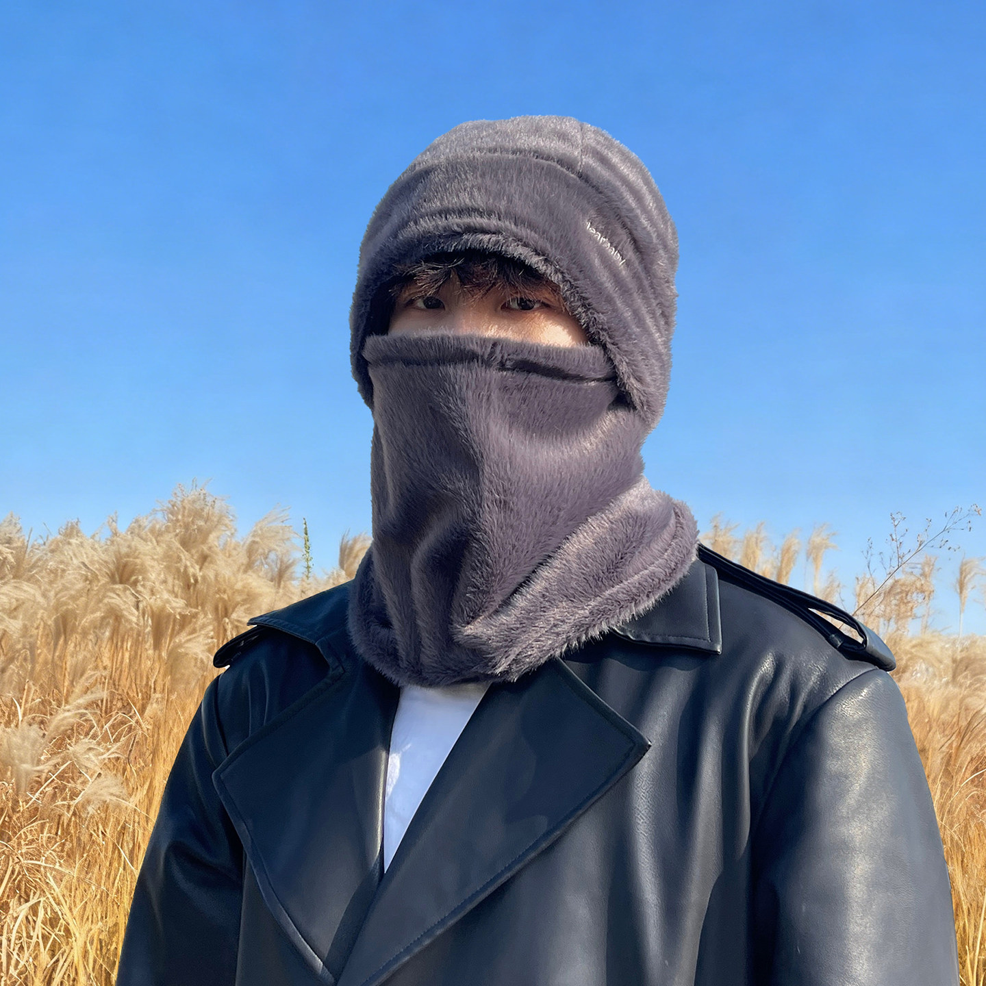 毛绒帽子男款冬季骑行加绒加厚护耳冷帽户外防风保暖围脖套头帽男,淘宝优惠券,粉丝福利购,淘宝优惠卷