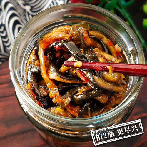 湖南特产脆黄瓜皮香辣自制农家腌制酱菜开胃菜下饭菜瓶装黄瓜咸菜 - 图2