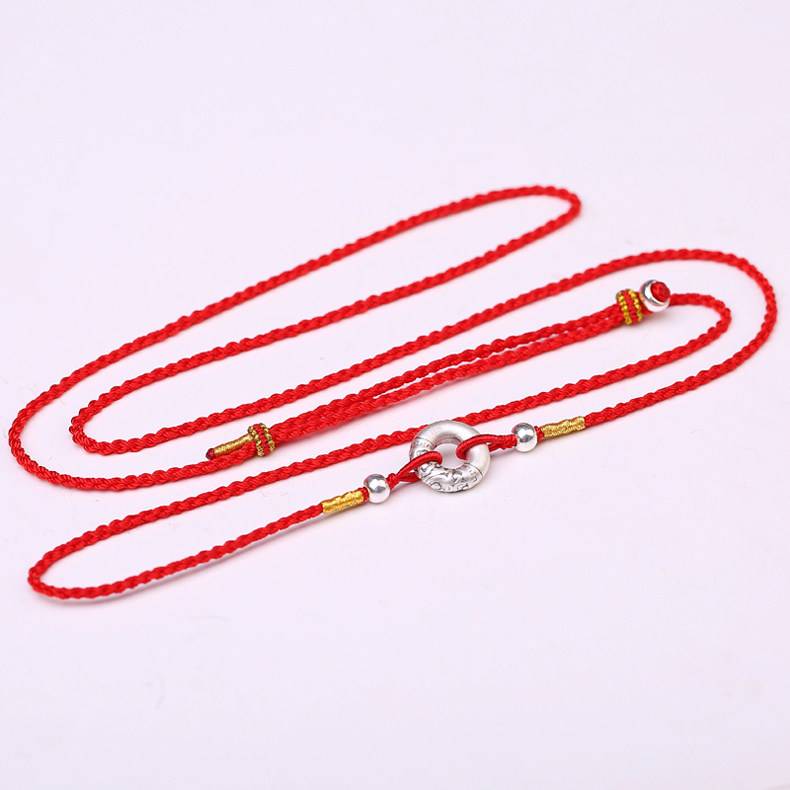 本命年红绳腰链女999纯银乾坤圈编织红腰绳男款可调节裤腰带原创,淘宝优惠券,粉丝福利购,淘宝优惠卷