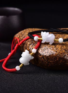 天然翡翠玉石牛年手链