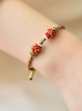 敦煌配色精编绳手链半成品转运珠