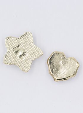 装饰配件diy合金花盘钻扣简约款五角星头饰发饰桃心合金饰品配饰
