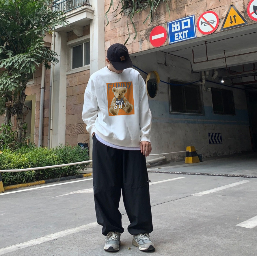 男2022年秋冬新款韩版圆领加绒卫衣 秘印卫衣