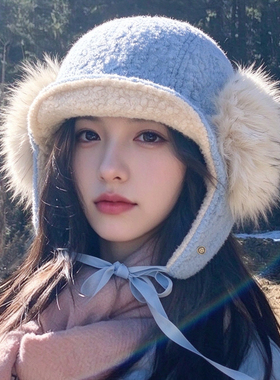 冬季女款毛绒加厚保暖雷锋帽