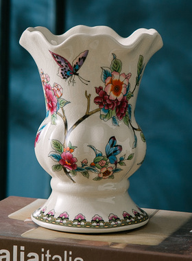 陶瓷花瓶复古青花瓷客厅小水培器皿插鲜花花盆轻奢高级感中式摆件
