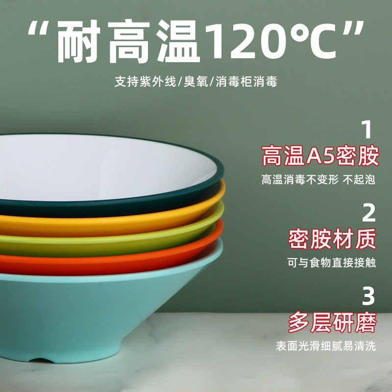 A8密胺麻辣烫大碗螺蛳粉碗拉面碗商用面馆专用汤拌面碗双色斗笠碗 - 图1