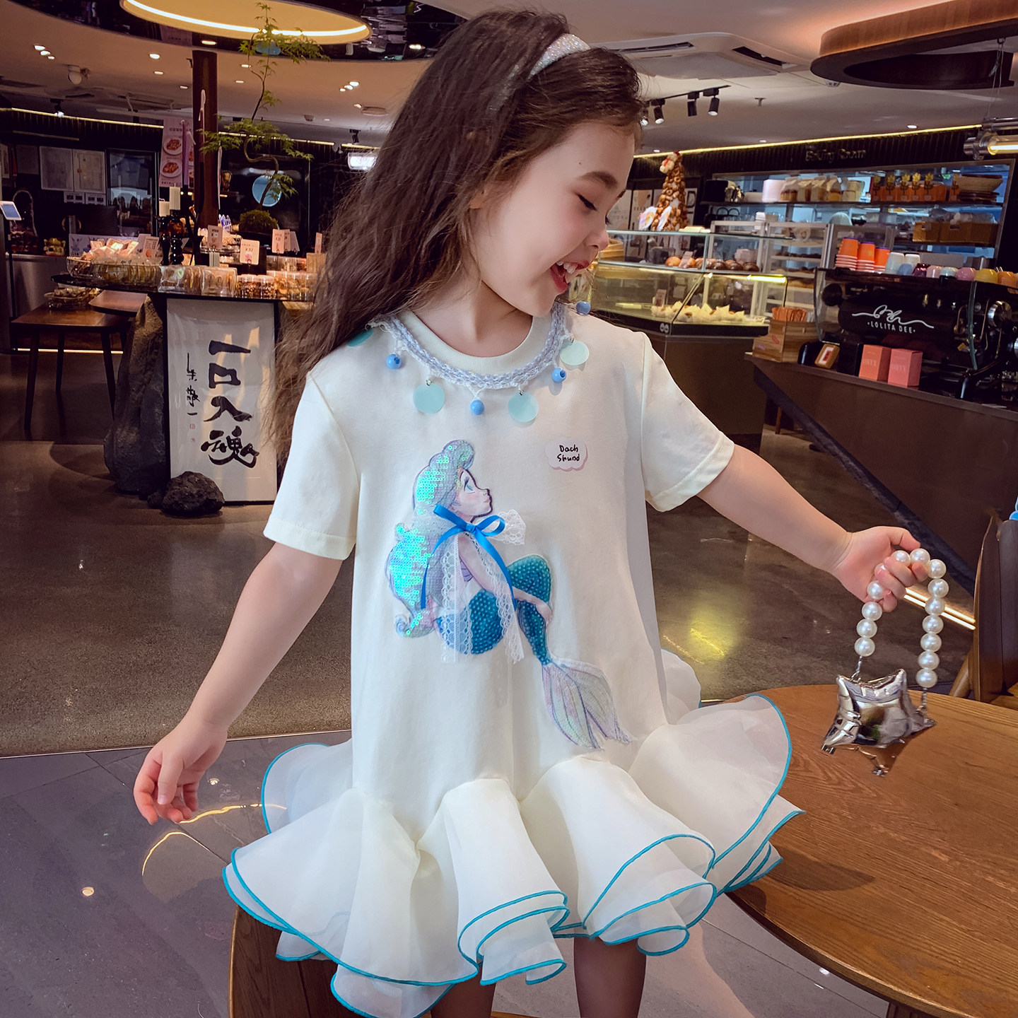 女童连衣裙夏装2025新款洋气儿童休闲卡通短袖T恤裙小女孩公主裙,淘宝优惠券,粉丝福利购,淘宝优惠卷