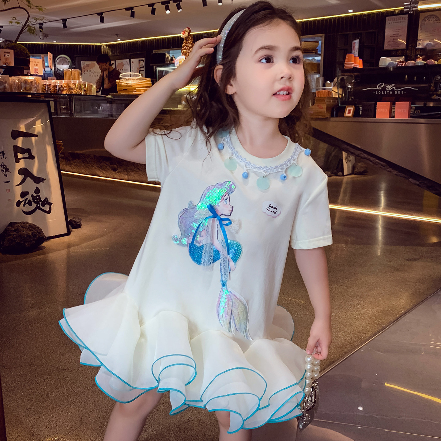 女童连衣裙夏装2025新款洋气儿童休闲卡通短袖T恤裙小女孩公主裙,淘宝优惠券,粉丝福利购,淘宝优惠卷