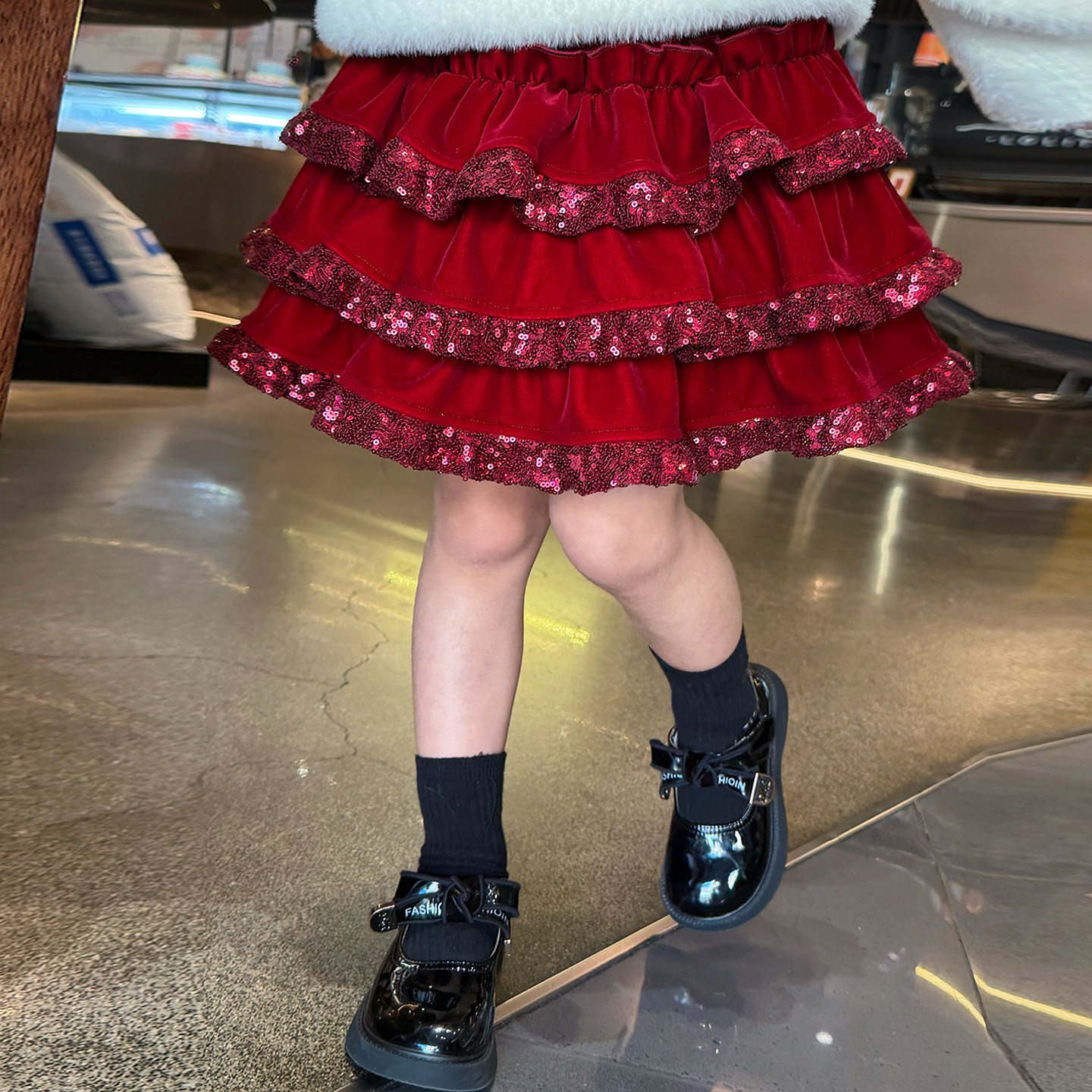 米米哈罗半身裙冬装2025新款儿童法式丝绒高腰短裙女孩蓬蓬蛋糕裙,淘宝优惠券,粉丝福利购,淘宝优惠卷