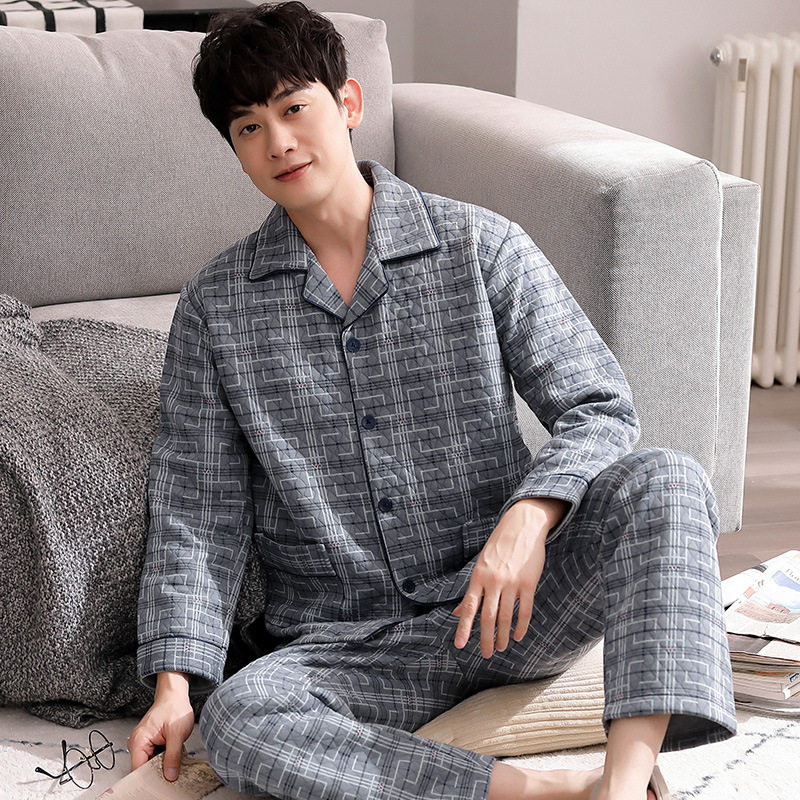 加厚纯棉睡衣男2025年新款秋冬空气棉厚冬季男士秋冬款棉套装男款,淘宝优惠券,粉丝福利购,淘宝优惠卷