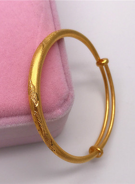 殴币光面满天星圆手镯加粗款情侣男女