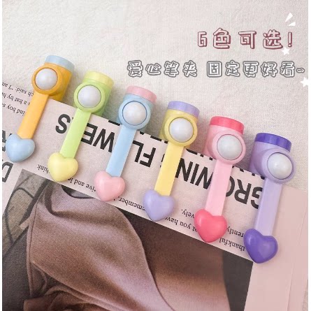 可爱圆滚滚转转荧光笔 解压爱心记号笔软头 学生用划重点手账笔 - 图1