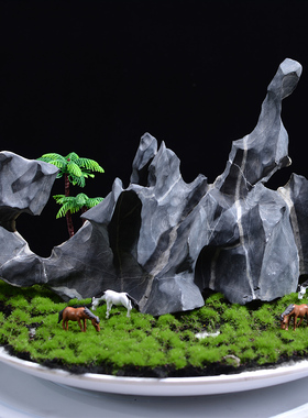 一物一拍成品鱼缸中式风青龙石