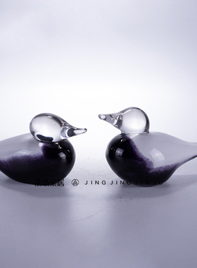 轻奢现代小鸟玻璃精致摆件送礼结婚情人节礼物客厅电视柜玄关书房