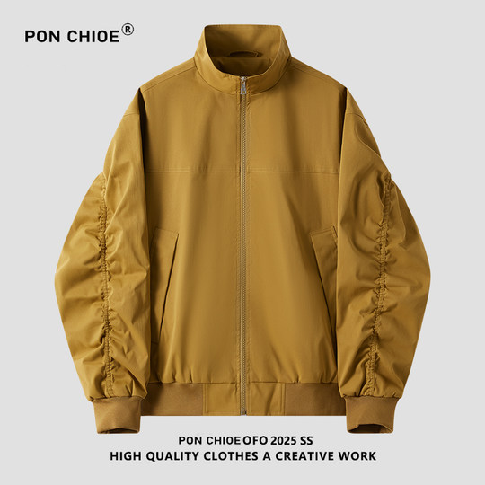 Ponchioe American bomber jacket men and women autumn cleanfit short baseball uniform Barn style