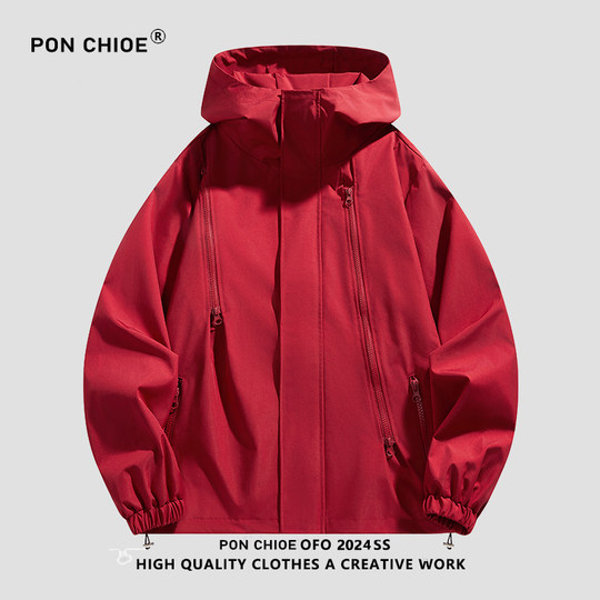 Ponchioe spring and autumn multi-pocket jackets for men and women trendy outdoor workwear casual jackets for men and women