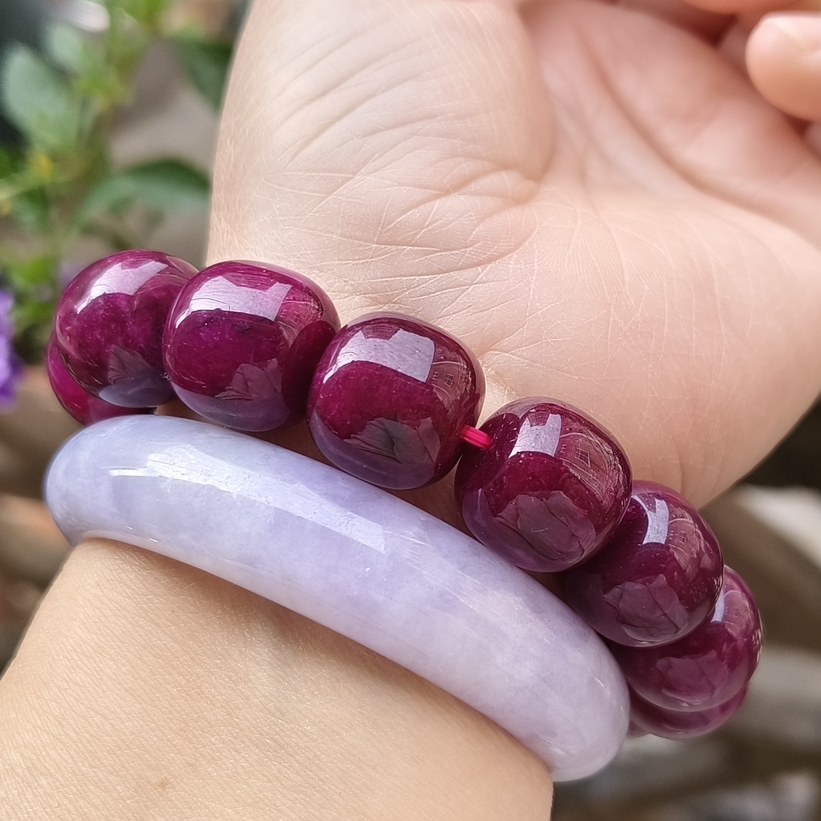 天然老矿 老油料 无加色无烧  红宝石 鸽血红红宝石 藏式桶珠手串,淘宝优惠券,粉丝福利购,淘宝优惠卷