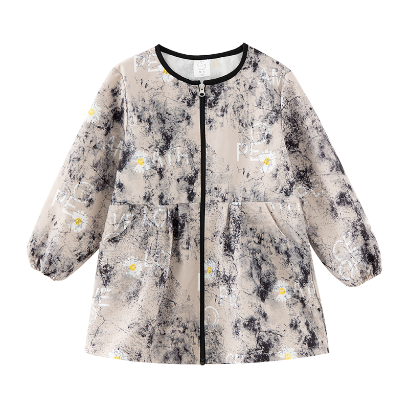 Children's waterproof coveralls for baby girls with long sleeves for painting autumn and winter