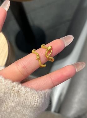 金蛇献瑞S925纯银灵蛇缠绕戒指