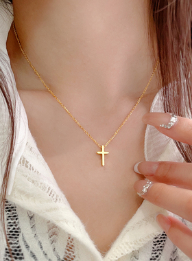 2024新款18K金十字架项链