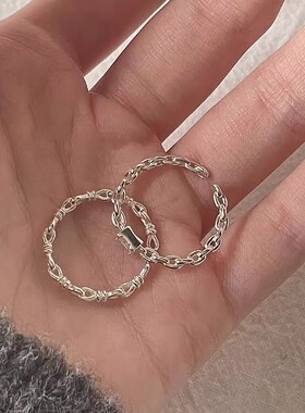 方钻锆石开口可调素圈对戒