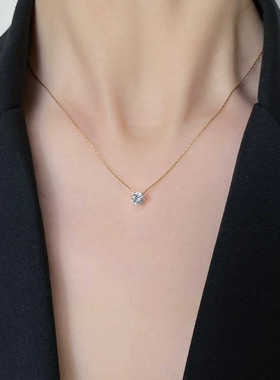 小众简约隐形不掉色镀金项链水钻