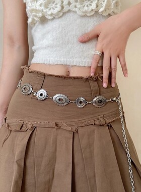 波西米亚金属花朵腰链