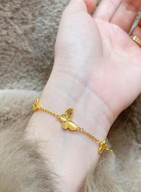 新中式18K蝴蝶手链女2024年新款轻奢小众精致手饰仿真999黄金配饰