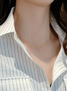18K金钛钢不掉色锁骨链女