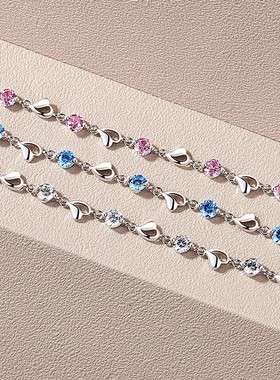 正品PT950铂金手链专柜18K白金手镯钻石手链女友生日情人节礼物