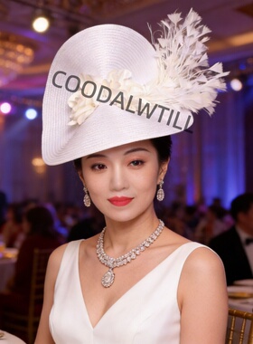 欧美复古羽毛礼帽夸张头饰舞台表演礼帽名媛T台走秀头饰宴会礼帽