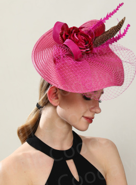 复古夸张走秀头饰神秘遮面面纱礼帽新娘网纱发饰fascinator hat