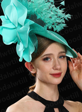 气质夸张走秀大礼帽女士舞台演出派对大花帽子fascinator hat