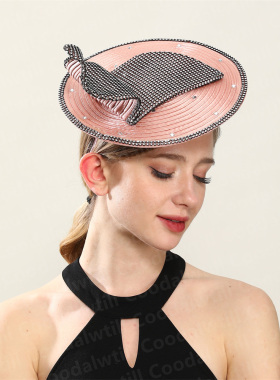 时尚水钻走秀礼帽个人写真帽子头饰演出演讲礼帽fascinator hat