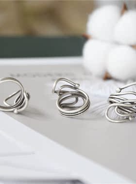 泰国手工纯银音符做旧文艺风尾戒