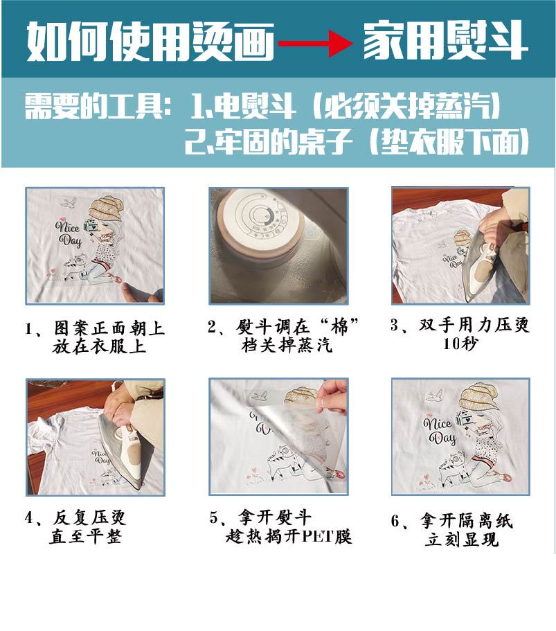 成人花朵小鸟卡通手绘热转印柯式烫画图案DIY手工艺衣服补丁布贴