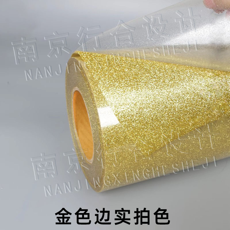 原创国风金边荷花莲花烫画图案T恤衣服贴花热转印贴帆布包图案贴
