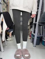 Large pro-beating underpants female autumn winter warm plus suede thickened vertical stripes expats slim outside wearing winter pants to be thin and warm