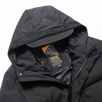 ດູໃບໄມ້ລົ່ນແລະລະດູຫນາວ 2021 ສີຂາວ Goose Down Jacket Jacket ຜູ້ຊາຍອົບອຸ່ນແລະ Velvet ຫນາ Hooded Windproof Hooded ຂະຫນາດໃຫຍ່ສີແຂງທົນທານຕໍ່ຄວາມເຢັນ