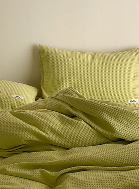 小众奶油绿色丨四件套全棉纯棉床单被套北欧风ins小清新春夏床品