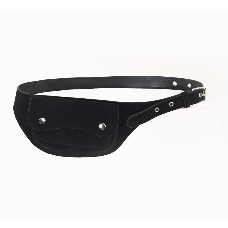 Sports style versatile suede waist bag retro belt for men and women