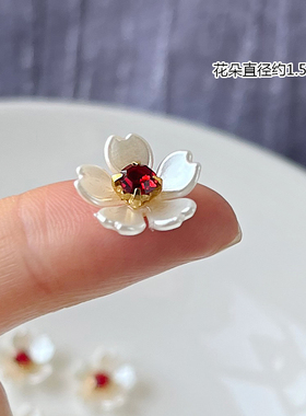 仿珍珠红钻小花朵古风发饰材料