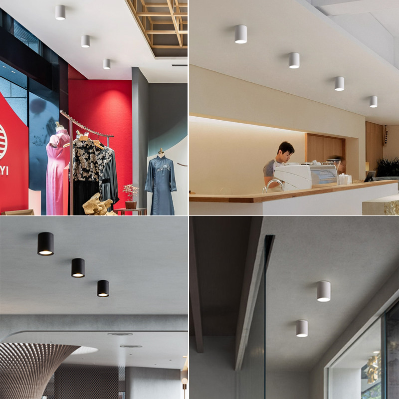 明装筒灯大圆筒深杯防眩吸顶式商场店铺涂鸦zigbee调光调色射灯,淘宝优惠券,粉丝福利购,淘宝优惠卷